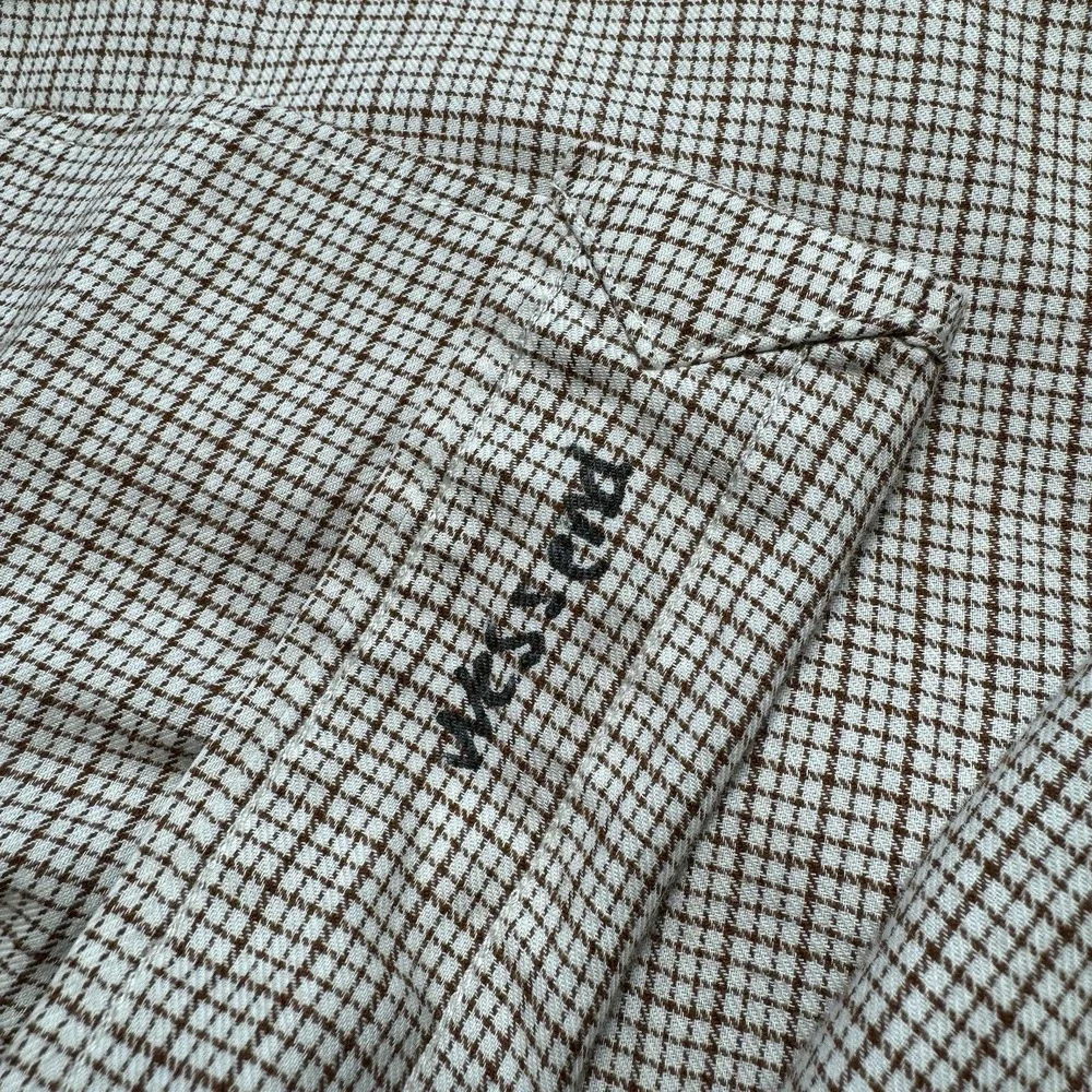 Polo Ralph Lauren L/S Oxford Button Front Shirt Mens 2XL Tan Gingham Check Blake